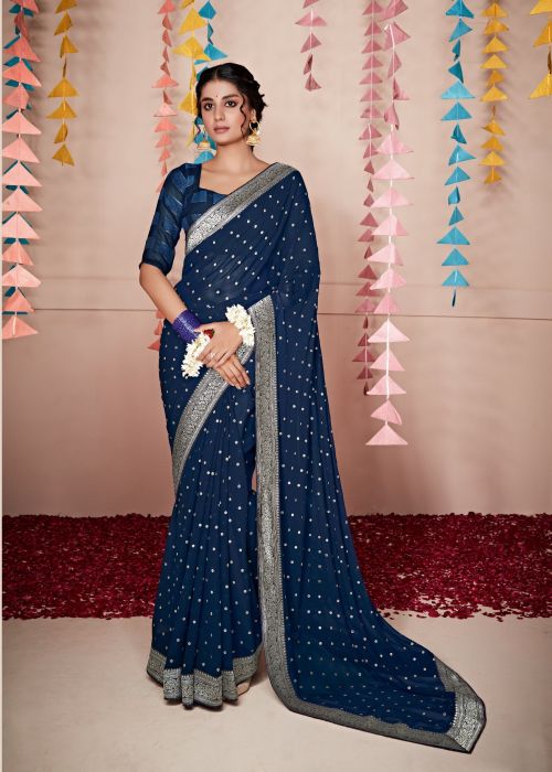 Nitya Vol 5 Fancy Georgette Foil Printed Saree