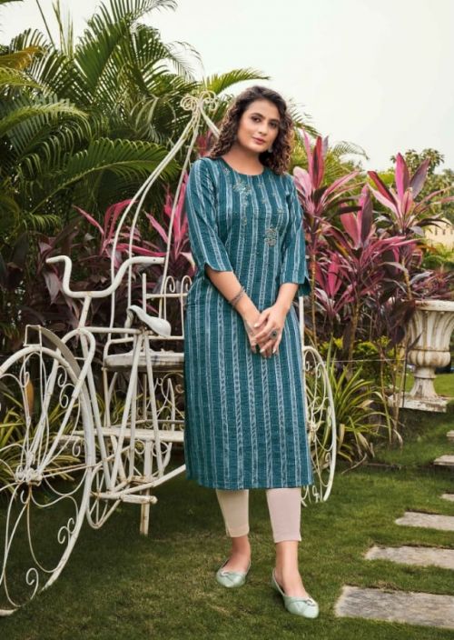 Kalaroop Optical Vol 3 Fancy Embroidery Rayon Kurti