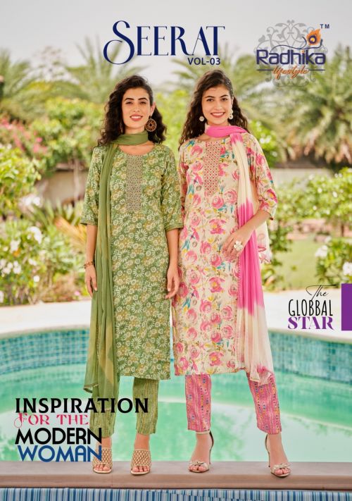 Radhika Seerat Vol 3 Kurti With Bottom Dupatta Collection