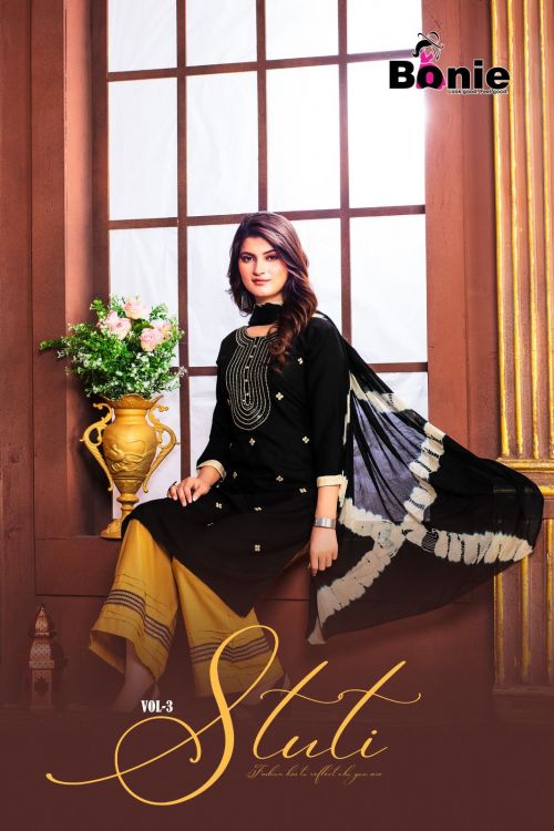 Bonie Stuti Vol 3 Casual Rayon Kurti With Bottom Dupatta Set