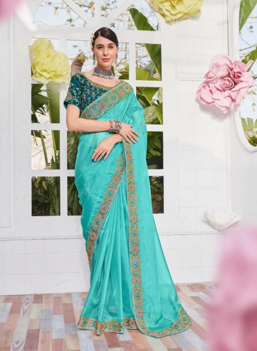 Kalista Noor Organza Party wear Embroidery Sarees Collection