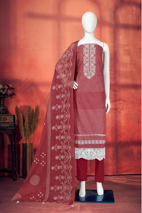 Bipson Nissan 2215 Embroidery Casual Cotton Dress Material