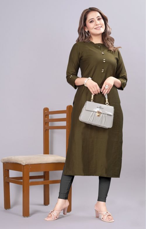 Kisah 3031 Silk Plain Casual Long Kurti Collection