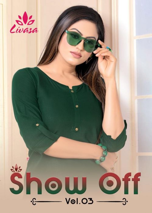 Livasa Show Off Vol 3 Fancy Rayon Regular Wear Ladies Tops Collection