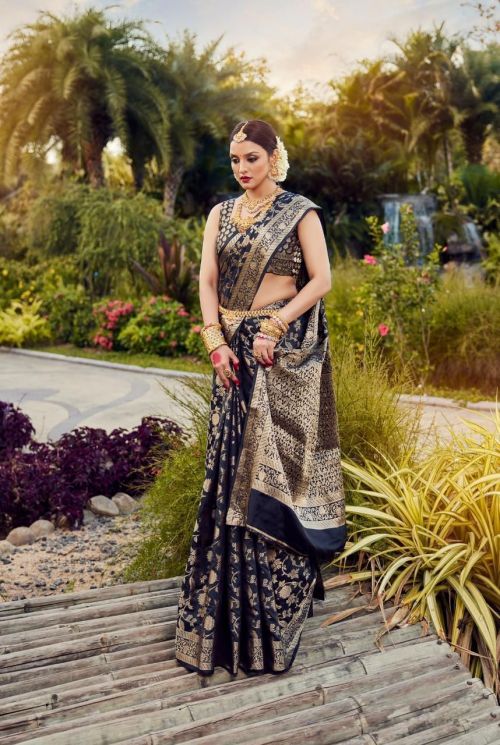 Aab Manchali Banarasi Soft Lichi Silk Saree Collection