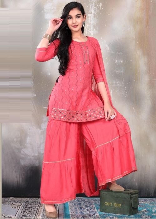 Shivani 8084 Rayon Fancy Kurti With Bottom Dupatta Set