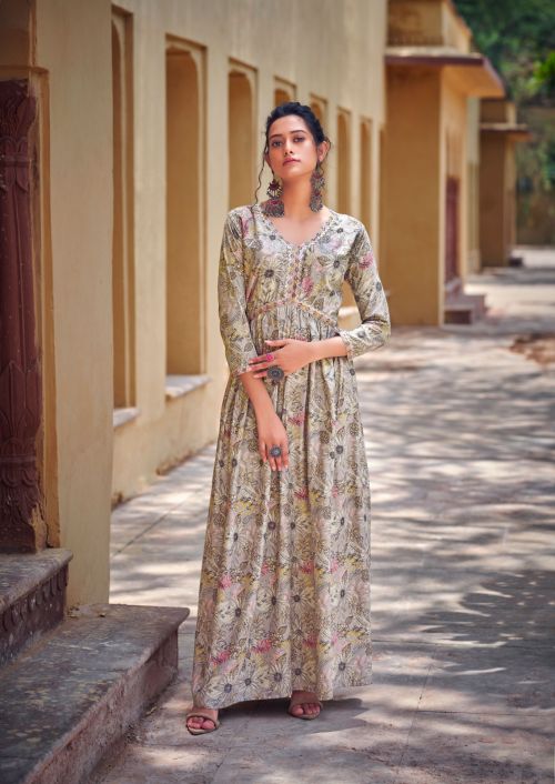 Vitara Raghini Rayon Alia Cut Fancy Long Gown Collection