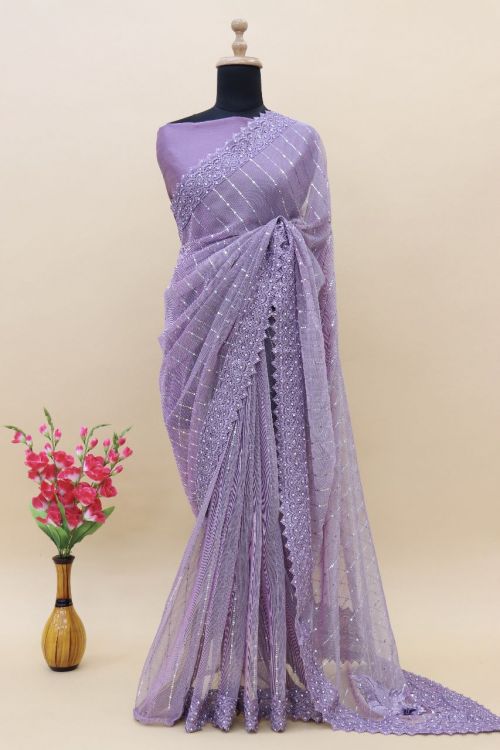 Roshni 392 Embroidery Work Designer Sarees Collection