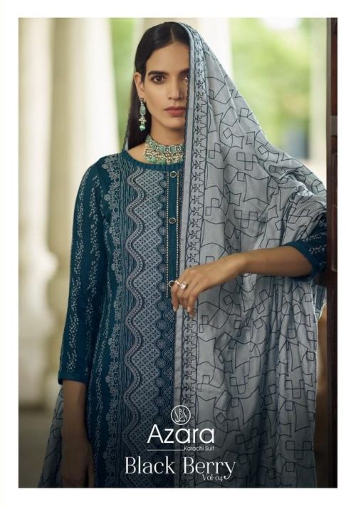 Radhika Azara Black Berry Vol 4 Designer Cotton Dress Material