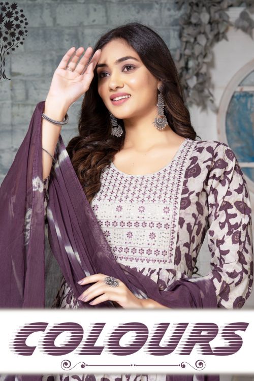 Master Colours Rayon Printed Anarkali Kurti Bottom With Dupatta