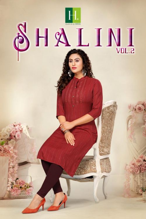 Hirwa Shalini Vol 2 Rayon A-line kurti Embroidery Kurti Collection