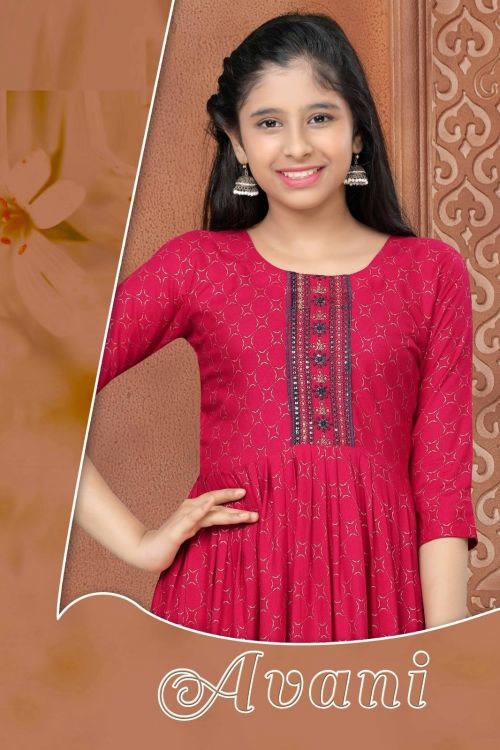 Avani 8153  Designer Print Kids Kurti Collection