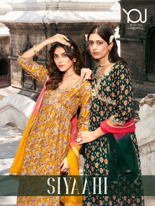 Wanna Siyaahi Cotton Alia Cut Designer Kurti With Pant And Dupatta Set