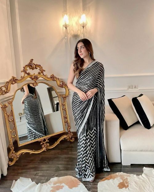 Vt Nency 392 Black Embroidery Designer Saree Collection