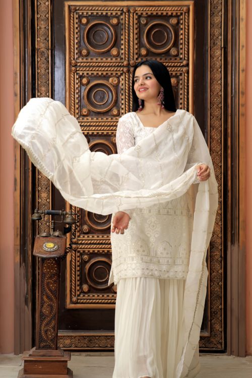 Vamika Vol 21 Embroidered FancyDesigner Kurti Palazzo With Dupatta