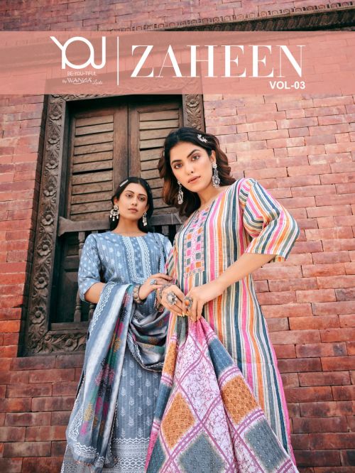 Wanna Zaheen Vol 3 Fancy Printed Kurti Pant With Dupatta Set