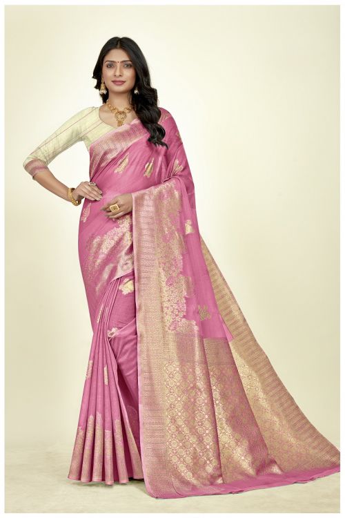 Pr 12273 Casual Linen Silk Jacquard Design Saree Collection