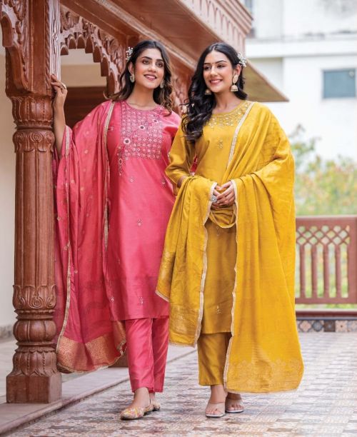 Wanna Zini Vol 3 Embroidery Designer Ready Made Kurti Bottom With Dupatta
