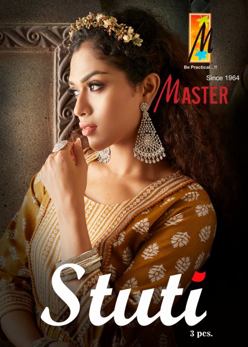 Master Stuti Two Tone Rayon Daily Wear Printed Top Bottm Dupatta Set