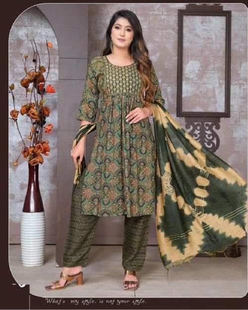 Jlf Sargam Vol 1 Daily Wear Nayra Cut Kurti Bottom With Dupatta Set