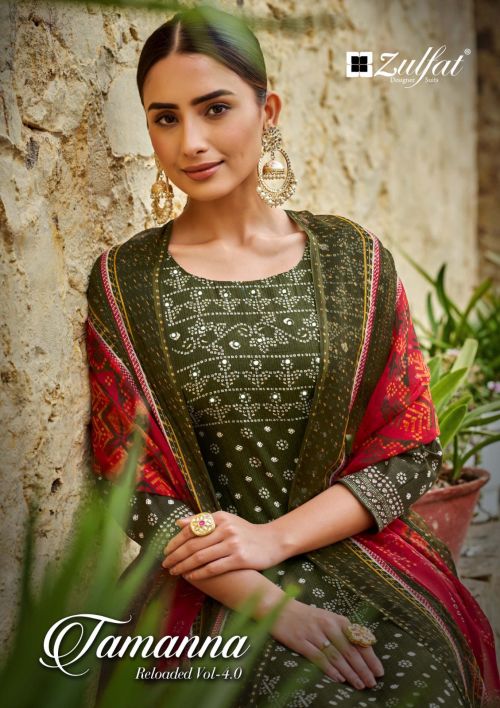 Zulfat Tamanna Vol 4 Cotton Designer Dress Material Set
