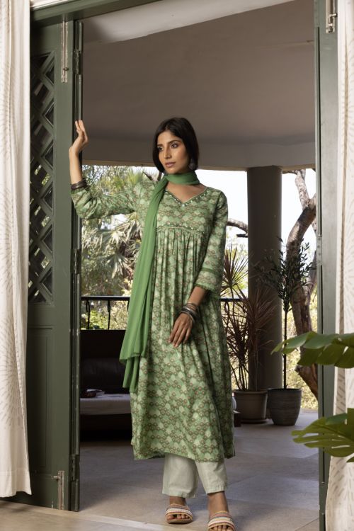 Psyna 2170 Designer Cotton Kurti Pant With Dupatta Set