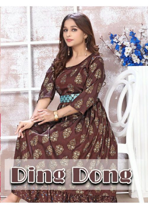 Jlf Ding Dong Vol 2 Rayon Printed Long Kurti Collection