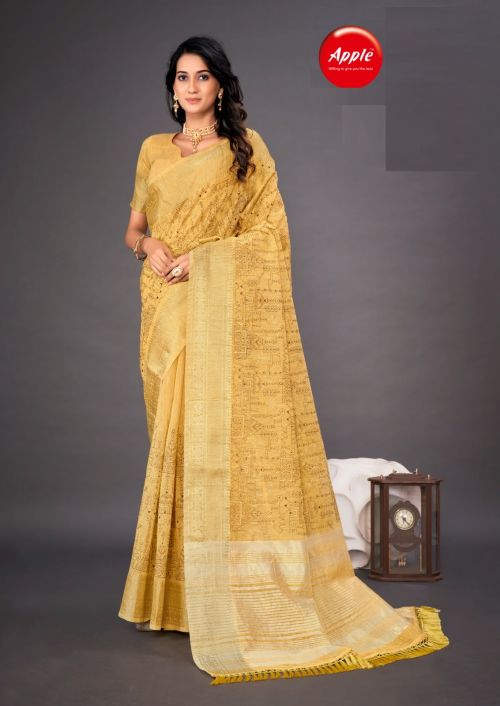 Apple Zenora Premium 02 Traditional Casual Wear Linen Saree Collection
