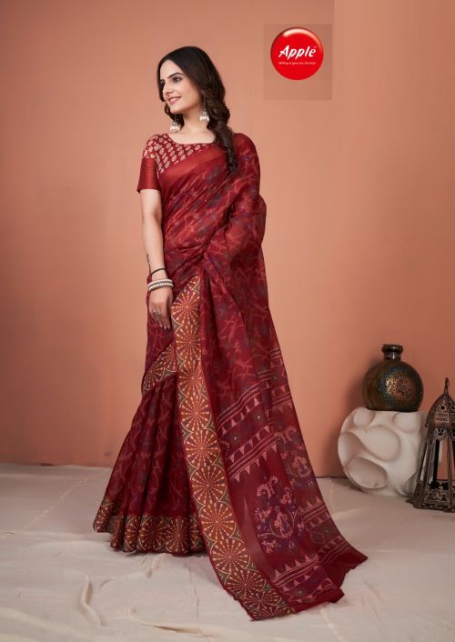 Apple Tanza Cotton 18 Cotton Blend Saree Collection