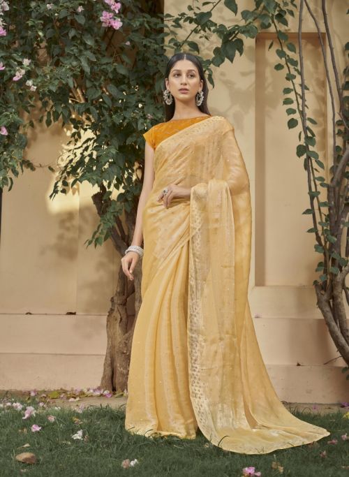 Kalista Silver Jubilee Chiffon Silk Party Wear Saree Collection