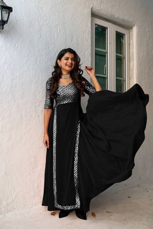 Bt 72 New Georgette Ready Made Long Gown Collection
