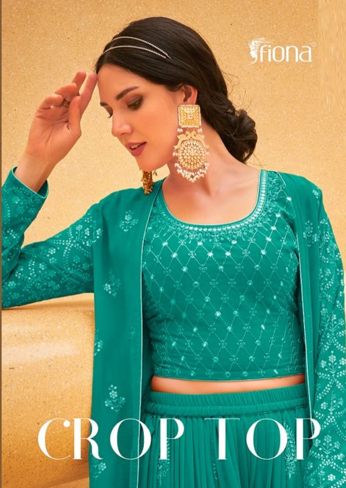 Fiona Crop Top Embroidery Designer Salwar Suit Collection