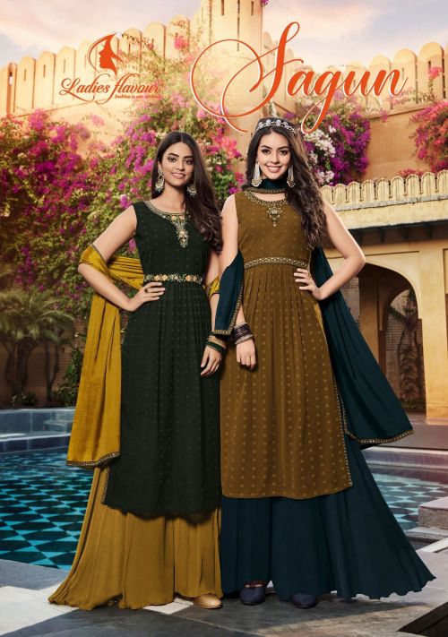 Ladies Flavour Sagun Designer Kurti With Bottom Dupatta Set