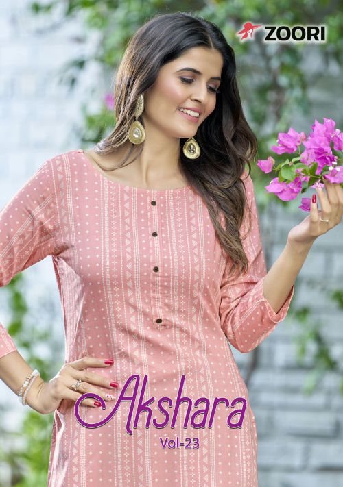 Zoori Akshara Vol 23 Rayon printed Kurti Collection