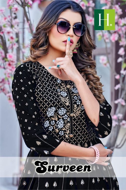 Hirwa Surveen Rayon Anarakali Long Kurti Collection
