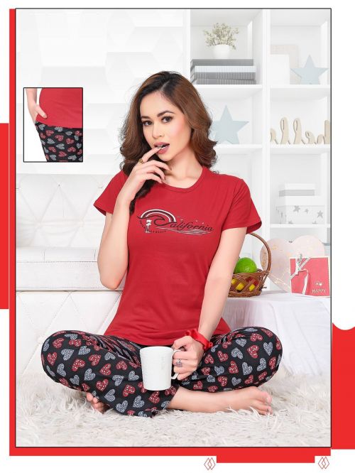 Summer Special 88 Hosiery Cotton Printed Night Wear Suite
