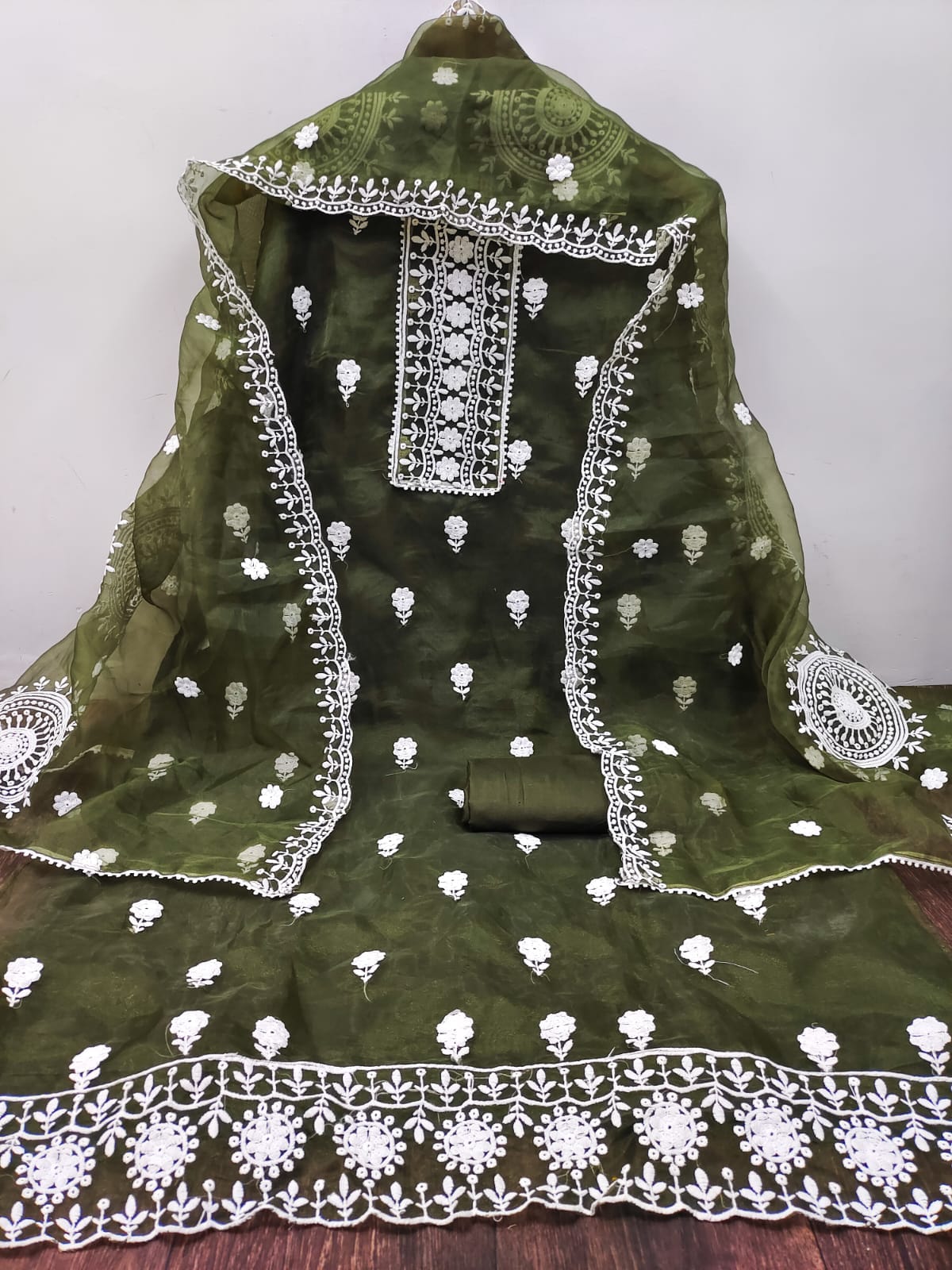 Color Set 9019 Embroidery Organza Dress Material Collection