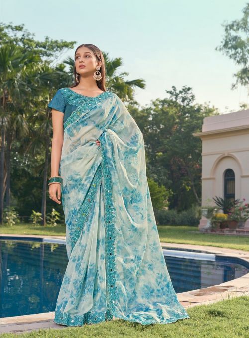 Kalista Begum Traditional Designer Floral Printed Organza Saree Collection