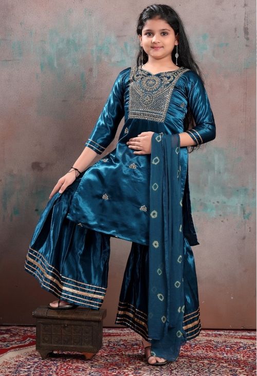 Natu Natu 8115 Designer Kids Kurti With Bottom Dupatta