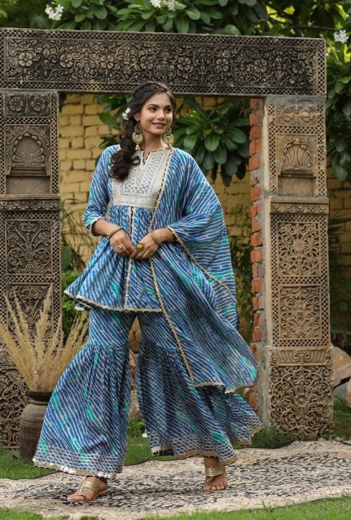 Floral 1004 Cotton Kurti Bottom With Dupatta