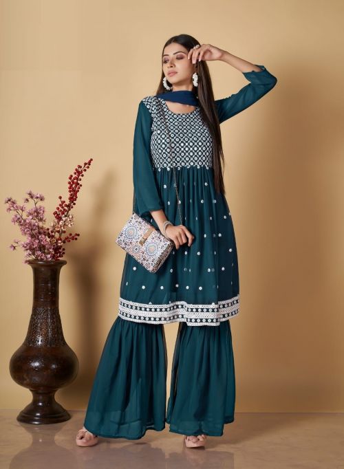 Yuvika 2044 To 2046 Designer Ready Made Kurti With Palazzo Collection
