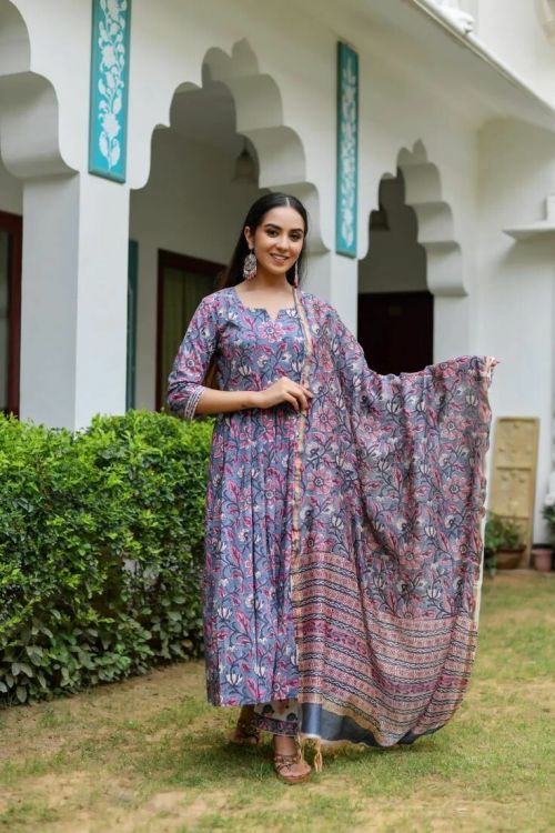 Dhruvi 68 Rayon Ethnic Wear Kurti Pant With Dupatta