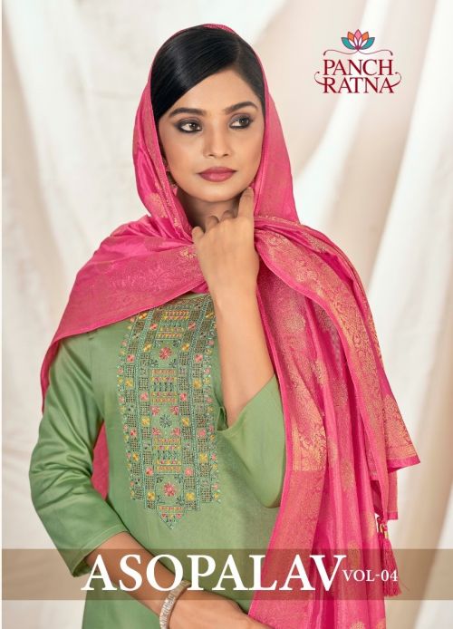Panch Ratna Asopalav Vol 4 Swarovski Embroidery Designer Dress Material Collection