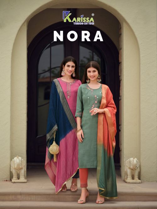 Karissa Nora Fancy Viscose Ready Made Silk Kurti Bottom With Dupatta