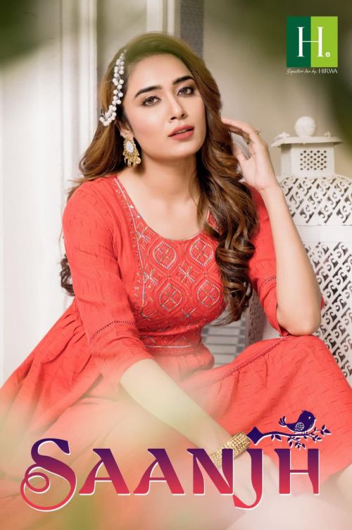 Hirwa Saanjh Vol 1 Rayon Embroidery Designer Long Kurti Collection