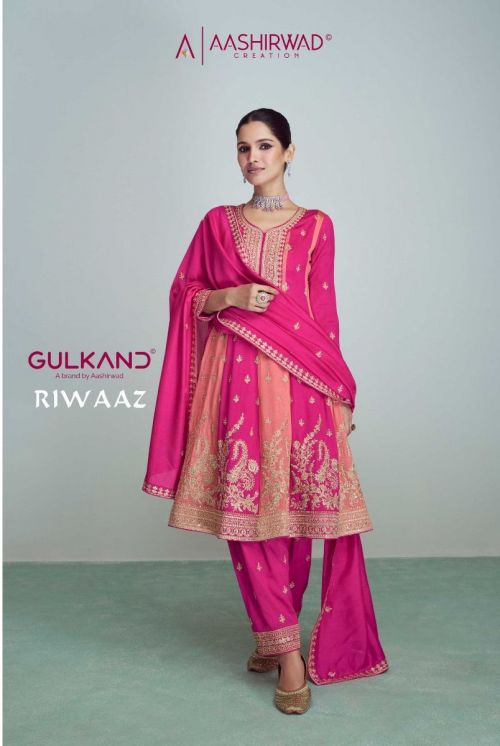 Aashirwad Riwaaz Premium Wedding Silk Embroidery Designer Salwar Suits
