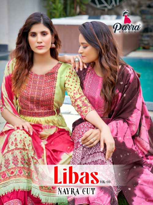 Parra Libas Nayra Cut Vol 3 Embroidery Designer Kurti Pant With Dupatta collection