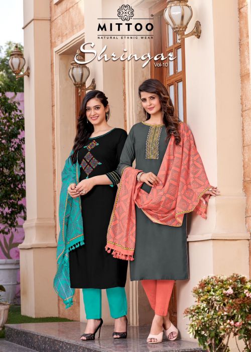 Mittoo Shringar Vol 10 Casual Designer Kurti Pant With Dupatta Collection