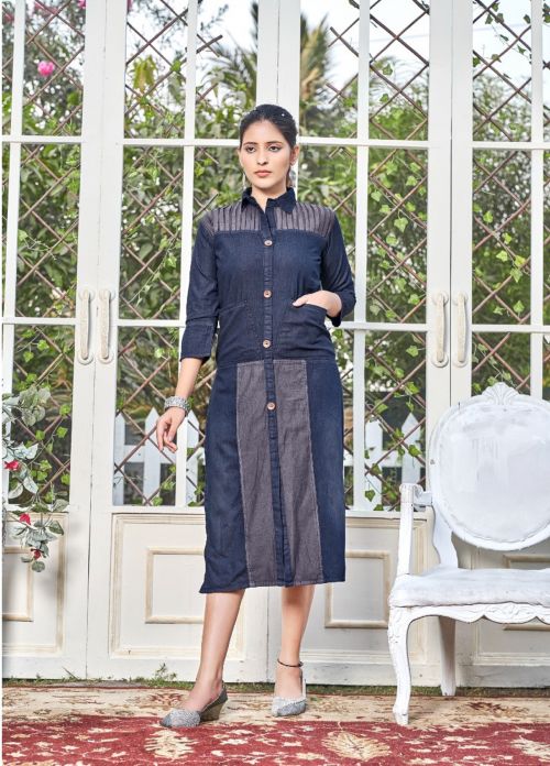 Fabroze Lakshya 1 Cotton Fancy Denim Kurti Collection