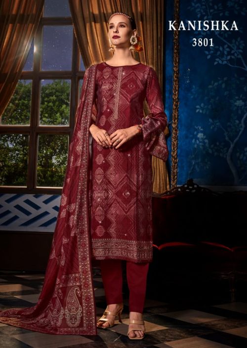 Rang Kanishka Muslin Wedding Print Designer Dress Material Collection